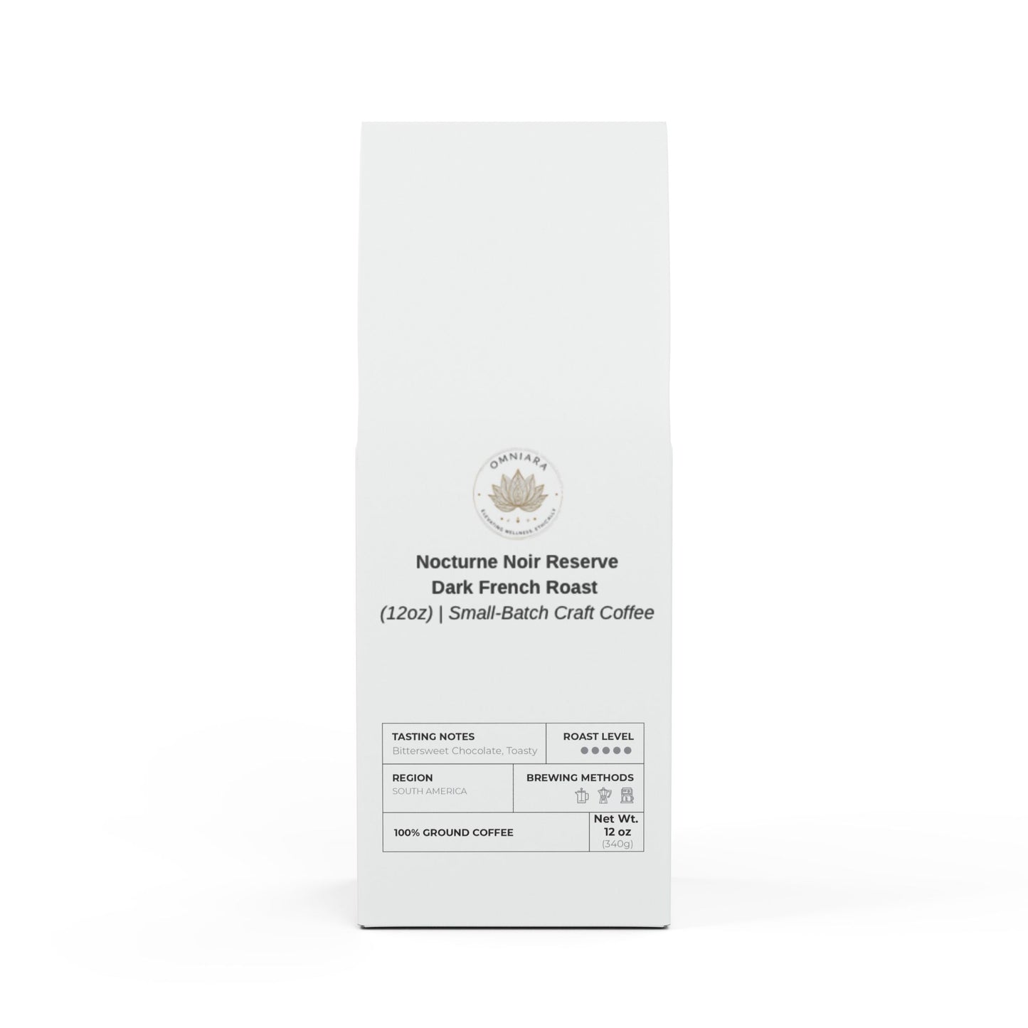 Nocturne Noir Reserve – Dark French Roast (12oz) | Small-Batch Craft Coffee