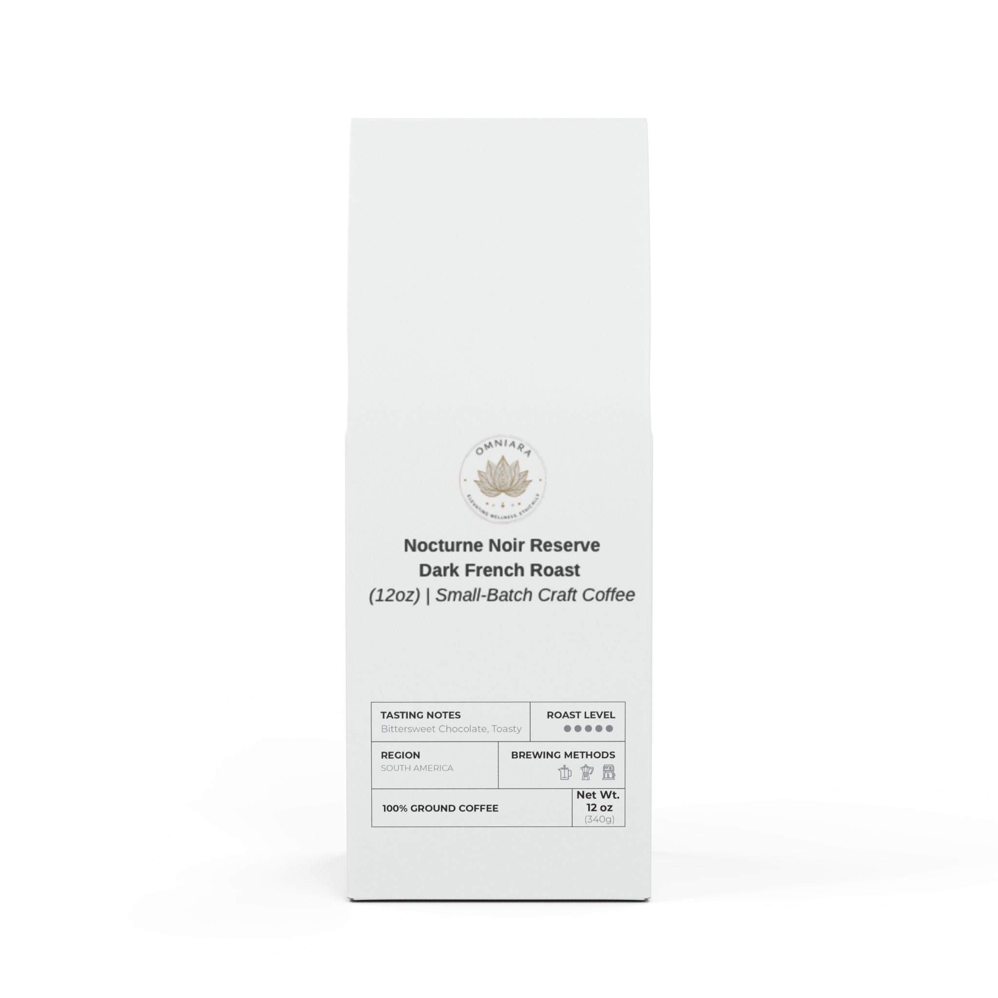 Nocturne Noir Reserve – Dark French Roast (12oz) | Small-Batch Craft Coffee
